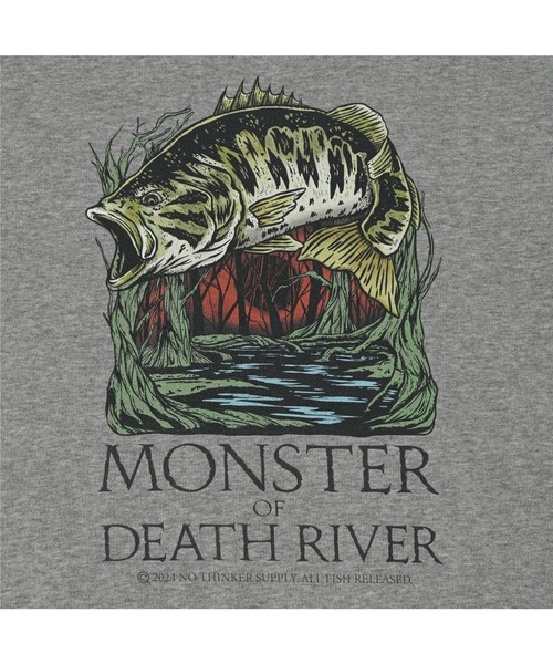 NOTHINKER(ノーシンカー)の「MONSTER OF DEATH RIVER Crewneck Sweat(スウェット・メンズ・ヘザーグレー/ネイビー・LARGE/X-LARGE/MEDIUM/SMALL/XX-LARGE)」の4枚目の写真