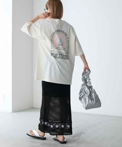 forksy.（フォルクシー）の「【forksy.】レトロヴィンテージヒッピーグラフィックTシャツ（Tシャツ/カットソー・レディース・アイボリー/ライム/スミクロ・FREE）」の14枚目の写真