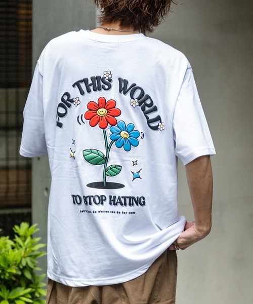 JOHN'S CLOSET（ジョンズクローゼット）の「【13】アソート発砲バックプリント BIGTシャツ（Tシャツ/カットソー・メンズ・ピンク/ホワイト系その他/ブルー系その他/オレンジ/ホワイト系その他2/ブラック系その他/ブルー/オフホワイト/ブラック系その他2/ブラック・LARGE/MEDIUM）」の4枚目の写真