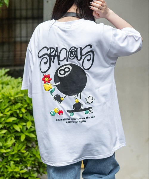 JOHN'S CLOSET（ジョンズクローゼット）の「【13】アソート発砲バックプリント BIGTシャツ（Tシャツ/カットソー・メンズ・ピンク/ホワイト系その他/ブルー系その他/オレンジ/ホワイト系その他2/ブラック系その他/ブルー/オフホワイト/ブラック系その他2/ブラック・LARGE/MEDIUM）」の3枚目の写真