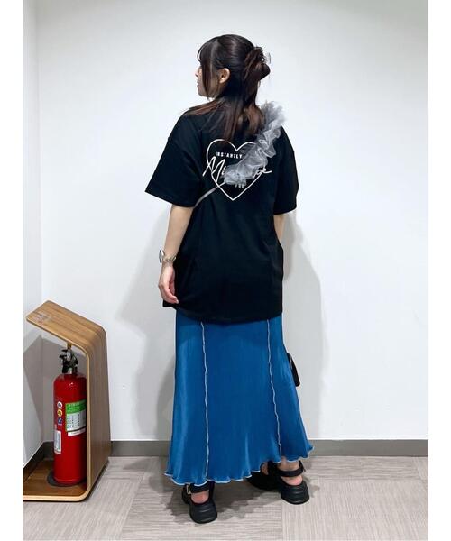 FREE'S MART（フリーズマート）の「◆バックハートプリントビッグＴシャツ（Tシャツ/カットソー・レディース・ブラック/ホワイト/イエロー・FREE）」の8枚目の写真