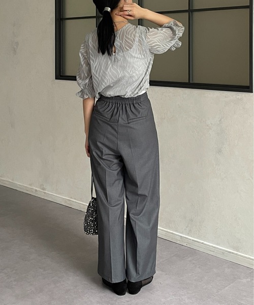 Thevon（ゼボン）の「シアージャガード袖ギャザーブラウス（シャツ/ブラウス・レディース・アイボリー/ライム/ブルー/グレー・FREE）」の20枚目の写真