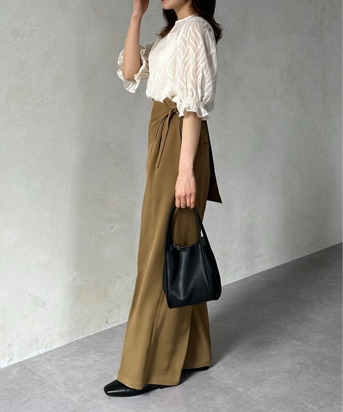 Thevon（ゼボン）の「シアージャガード袖ギャザーブラウス（シャツ/ブラウス・レディース・アイボリー/ライム/ブルー/グレー・FREE）」の11枚目の写真