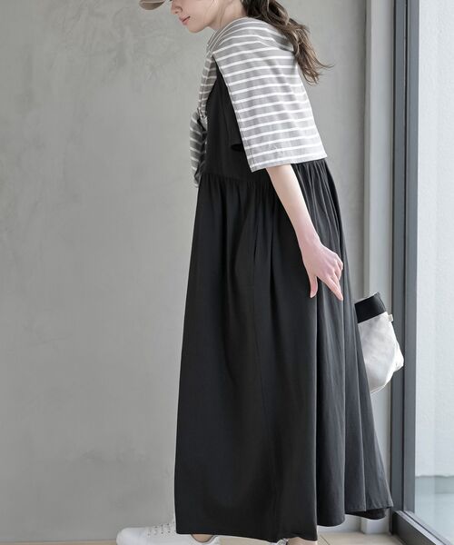 rps(アールピーエス)の「ウエストギャザーフレアーカットワンピース(ワンピース・レディース・ブラック/ブルー/チャコールグレー・M/フリー)」の17枚目の写真