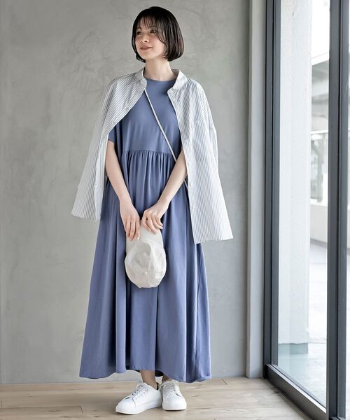 rps(アールピーエス)の「ウエストギャザーフレアーカットワンピース(ワンピース・レディース・ブラック/ブルー/チャコールグレー・M/フリー)」の21枚目の写真