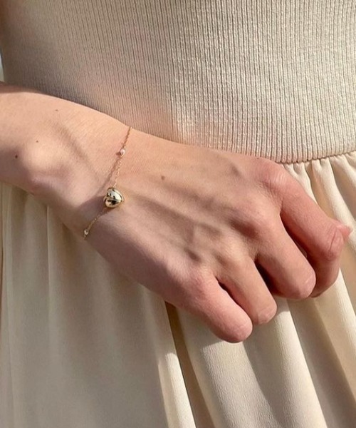 flower（フラワー）の「ドロップハートブレスレット（ブレスレット・レディース・ゴールド・FREE）」の6枚目の写真
