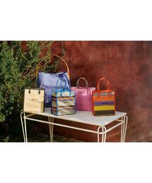 新品未使用タグ付き アニエスb.ラフィア素材ミニトートバッグ ピンクボーダー柄 新品未使用タグ付き アニエスb.ラフィア素材ミニトートバッグ