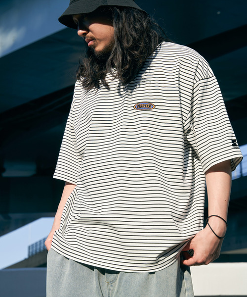 STARTER BLACK LABEL（スターターブラックレーベル）の「STARTER BLACK LABEL スターターブラックレーベル ボーダー刺繍Tシャツ（Tシャツ/カットソー・メンズ・杢グレー/その他1/ストライプ/チェック・LL/M/L）」の2枚目の写真