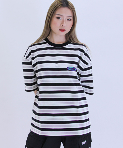 STARTER BLACK LABEL（スターターブラックレーベル）の「STARTER BLACK LABEL スターターブラックレーベル ボーダー刺繍Tシャツ（Tシャツ/カットソー・メンズ・杢グレー/その他1/ストライプ/チェック・LL/M/L）」の21枚目の写真