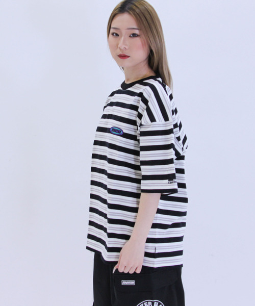 STARTER BLACK LABEL（スターターブラックレーベル）の「STARTER BLACK LABEL スターターブラックレーベル ボーダー刺繍Tシャツ（Tシャツ/カットソー・メンズ・杢グレー/その他1/ストライプ/チェック・LL/M/L）」の22枚目の写真