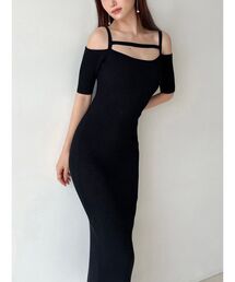 RESEXXY | ストリングデザインタイトニットワンピース(ワンピース)