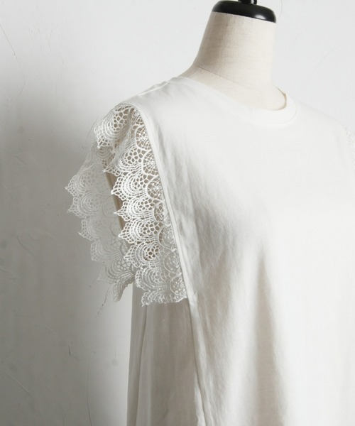 &. NOSTALGIA(アンドドットノスタルジア)の「【ZOZO限定】 ショルダーレースタンク(Tシャツ/カットソー・レディース・オフホワイト/ブラック・M)」の14枚目の写真