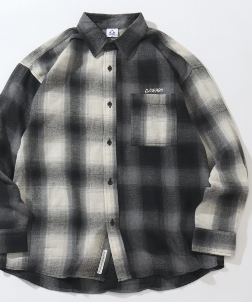 GERRY（ジェリー）の「【GERRY/ジェリー】ワンポイントロゴ ロングスリーブ チェックネルシャツ（シャツ/ブラウス・メンズ・ブラウン/ホワイト/ブラック/マルチ/サックスブルー/ブルー/ダークグリーン/ベージュ・LL/L/M）」の8枚目の写真