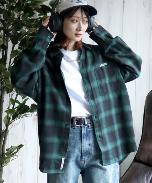 GERRY（ジェリー）の「【GERRY/ジェリー】ワンポイントロゴ ロングスリーブ チェックネルシャツ（シャツ/ブラウス・メンズ・ブラウン/ホワイト/ブラック/マルチ/サックスブルー/ブルー/ダークグリーン/ベージュ・LL/L/M）」の5枚目の写真