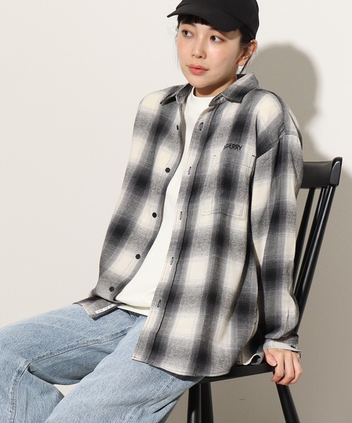 GERRY（ジェリー）の「【GERRY/ジェリー】ワンポイントロゴ ロングスリーブ チェックネルシャツ（シャツ/ブラウス・メンズ・ブラウン/ホワイト/ブラック/マルチ/サックスブルー/ブルー/ダークグリーン/ベージュ・LL/L/M）」の11枚目の写真