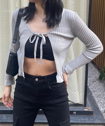 リボンカーディガン