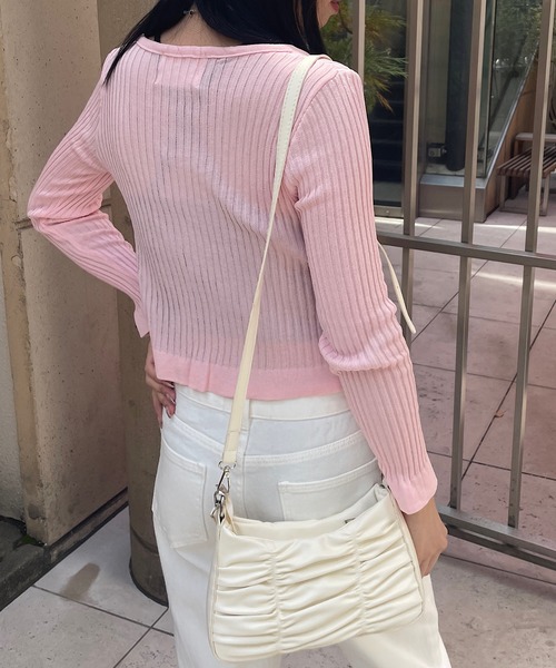 ROGER AND RAW（ロジャーアンドロウ）の「リボンカーディガン（カーディガン/ボレロ・レディース・ホワイト/ブラック/ピンク/グレー・FREE）」の18枚目の写真