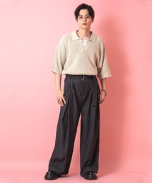 a.p.o.v.（エーピーオービー）の「a.p.o.v. ロングベルトダブルタックドレープワイドパンツ（スラックス）」
