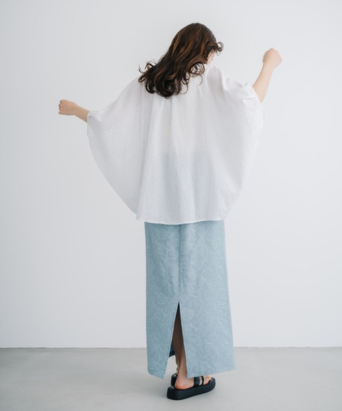 refinedworks(リファインドワークス)の「【refinedworks】 清涼感たっぷりなストライプシャツブラウス!(シャツ/ブラウス・レディース・グレー/ライトブルー/ホワイト・FREE)」の8枚目の写真