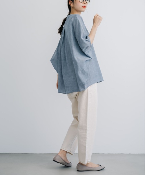 refinedworks(リファインドワークス)の「【refinedworks】 清涼感たっぷりなストライプシャツブラウス!(シャツ/ブラウス・レディース・グレー/ライトブルー/ホワイト・FREE)」の16枚目の写真