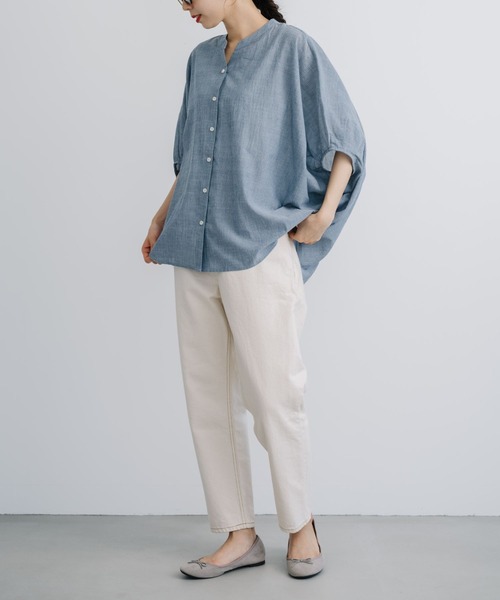 refinedworks(リファインドワークス)の「【refinedworks】 清涼感たっぷりなストライプシャツブラウス!(シャツ/ブラウス・レディース・グレー/ライトブルー/ホワイト・FREE)」の18枚目の写真