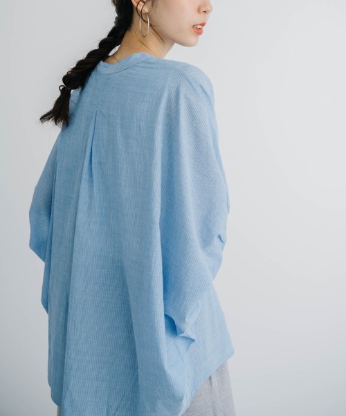 refinedworks(リファインドワークス)の「【refinedworks】 清涼感たっぷりなストライプシャツブラウス!(シャツ/ブラウス・レディース・グレー/ライトブルー/ホワイト・FREE)」の21枚目の写真