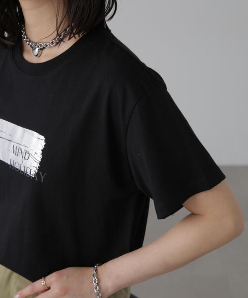 FREE'S MART（フリーズマート）の「箔プリントＴシャツ（Tシャツ/カットソー・レディース・ホワイト/ブラック/ホワイト系その他・FREE）」の13枚目の写真