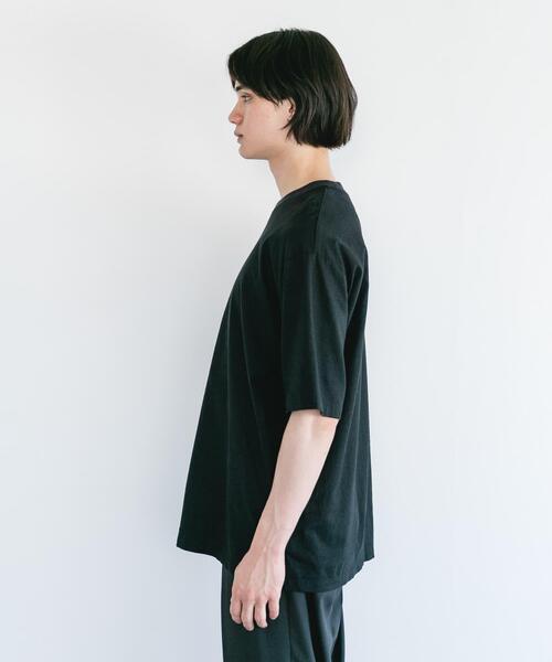 URBAN RESEARCH DOORS（アーバンリサーチドアーズ）の「ストレッチリネンTシャツ（Tシャツ/カットソー・メンズ・モカ/ミント/グレー系その他/ブラック・MEDIUM/LARGE/X-LARGE）」の6枚目の写真