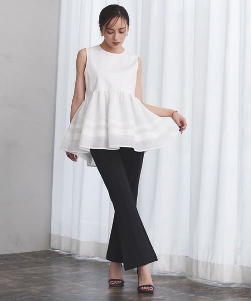 anuans【美品】ピンタックスティックパンツ【アイボリー】 セール】ピンタックスティックパンツ（その他パンツ）｜anuans