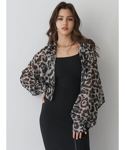 GYDA（ジェイダ）の「SHEERショートシャツ（シャツ/ブラウス・レディース・イエロー/オフホワイト/その他1・FREE）」の4枚目の写真