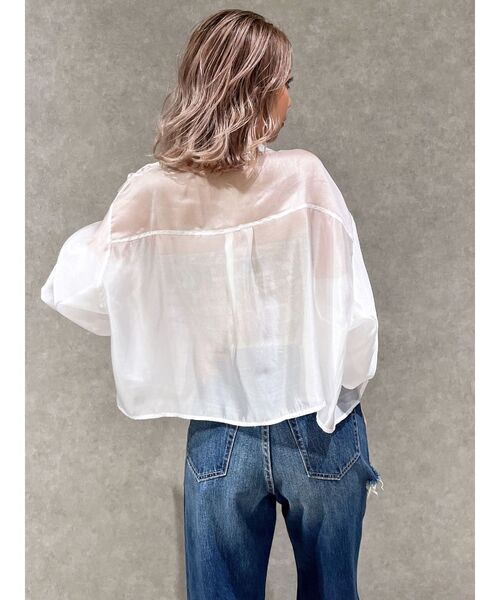 GYDA（ジェイダ）の「SHEERショートシャツ（シャツ/ブラウス・レディース・イエロー/オフホワイト/その他1・FREE）」の15枚目の写真