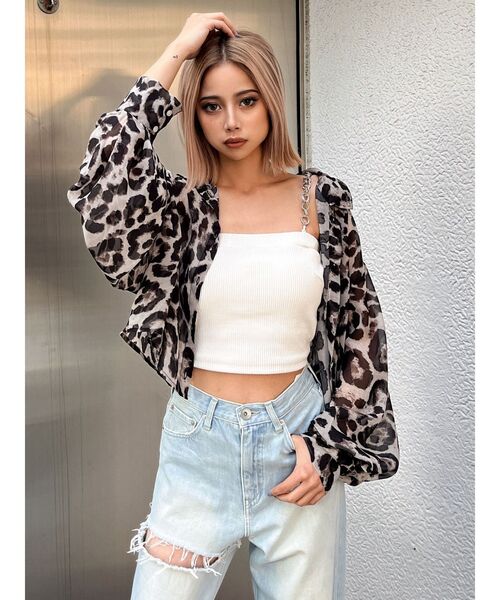 GYDA（ジェイダ）の「SHEERショートシャツ（シャツ/ブラウス・レディース・イエロー/オフホワイト/その他1・FREE）」の19枚目の写真