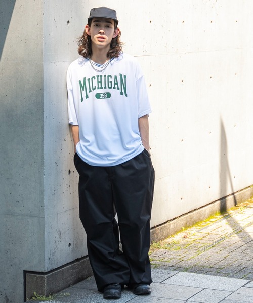 WEGO（ウィゴー）の「WEGO/アクセ付きラインリブメッシュプルオーバー（Tシャツ/カットソー・メンズ・ホワイト/ネイビー/ダークグリーン/ブラック・MEDIUM/LARGE）」の17枚目の写真