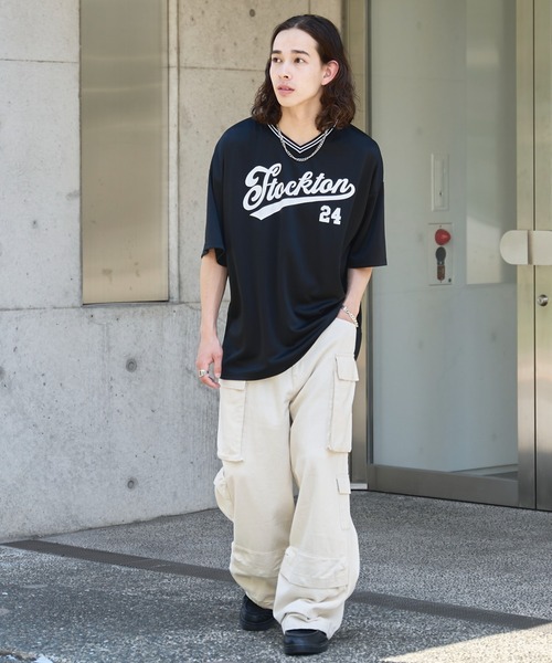 WEGO（ウィゴー）の「WEGO/アクセ付きラインリブメッシュプルオーバー（Tシャツ/カットソー・メンズ・ホワイト/ネイビー/ダークグリーン/ブラック・MEDIUM/LARGE）」の18枚目の写真