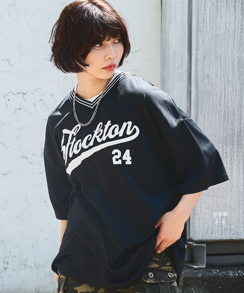 WEGO（ウィゴー）の「WEGO/アクセ付きラインリブメッシュプルオーバー（Tシャツ/カットソー・メンズ・ホワイト/ネイビー/ダークグリーン/ブラック・MEDIUM/LARGE）」の10枚目の写真