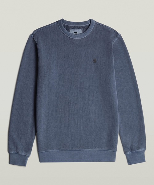 G-STAR(ジースター)の「OVERDYED SWEATER/ヴィンテージライクオーバーダイワンポイントロゴスウェット(スウェット・メンズ・ダークブラック/レッド/ダークブルー/オリーブ・LARGE/MEDIUM/SMALL/X-LARGE/X-SMALL)」の9枚目の写真