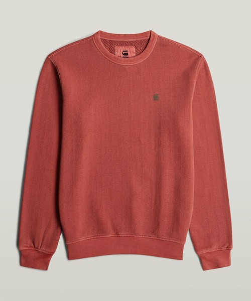 G-STAR(ジースター)の「OVERDYED SWEATER/ヴィンテージライクオーバーダイワンポイントロゴスウェット(スウェット・メンズ・ダークブラック/レッド/ダークブルー/オリーブ・LARGE/MEDIUM/SMALL/X-LARGE/X-SMALL)」の15枚目の写真