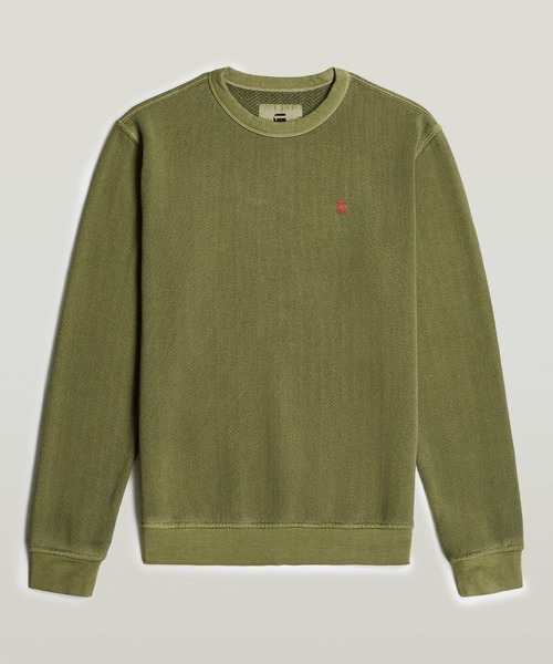 G-STAR(ジースター)の「OVERDYED SWEATER/ヴィンテージライクオーバーダイワンポイントロゴスウェット(スウェット・メンズ・ダークブラック/レッド/ダークブルー/オリーブ・LARGE/MEDIUM/SMALL/X-LARGE/X-SMALL)」の22枚目の写真