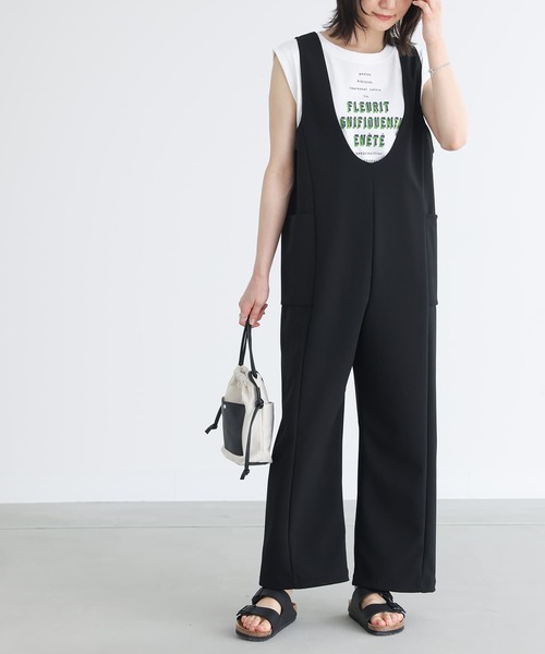 n'OrLABEL(ノアールレーベル)の「『ロゴフレンチスリーブTシャツ』(Tシャツ/カットソー・レディース・オフホワイト/グレイッシュブルー/チャコール・1/2)」の10枚目の写真
