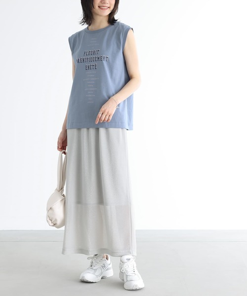 n'OrLABEL(ノアールレーベル)の「『ロゴフレンチスリーブTシャツ』(Tシャツ/カットソー・レディース・オフホワイト/グレイッシュブルー/チャコール・1/2)」の20枚目の写真