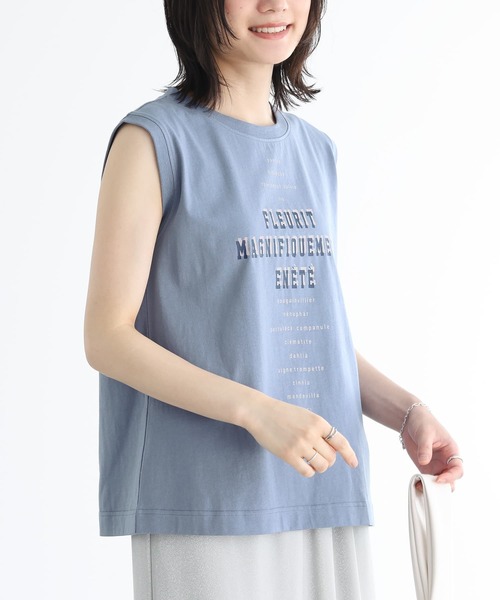 n'OrLABEL(ノアールレーベル)の「『ロゴフレンチスリーブTシャツ』(Tシャツ/カットソー・レディース・オフホワイト/グレイッシュブルー/チャコール・1/2)」の16枚目の写真