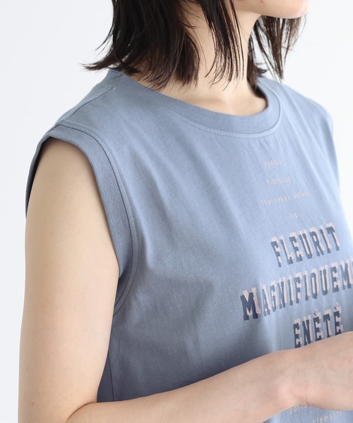 n'OrLABEL(ノアールレーベル)の「『ロゴフレンチスリーブTシャツ』(Tシャツ/カットソー・レディース・オフホワイト/グレイッシュブルー/チャコール・1/2)」の17枚目の写真