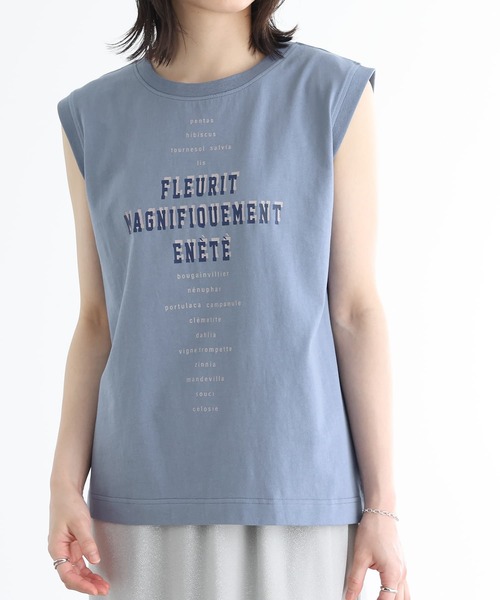 n'OrLABEL(ノアールレーベル)の「『ロゴフレンチスリーブTシャツ』(Tシャツ/カットソー・レディース・オフホワイト/グレイッシュブルー/チャコール・1/2)」の15枚目の写真