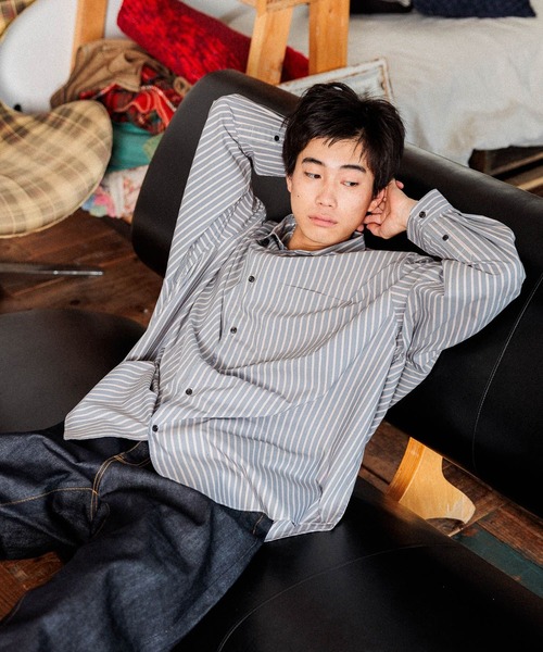 niko and...(ニコアンド)の「アソートシャツ ワイドレギュラーカラーシャツ(シャツ/ブラウス・メンズ・チャコール/イエロー/グリーン/オフホワイト/グレー/ブルー・MEDIUM/BIG(L))」の3枚目の写真