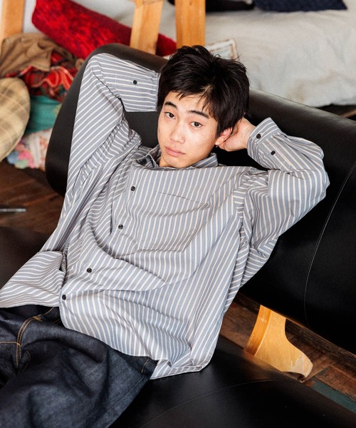 niko and...(ニコアンド)の「アソートシャツ ワイドレギュラーカラーシャツ(シャツ/ブラウス・メンズ・チャコール/イエロー/グリーン/オフホワイト/グレー/ブルー・MEDIUM/BIG(L))」の19枚目の写真