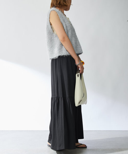 un dix cors（アンディコール）の「シャギーVベスト（ベスト・レディース・ブラック/ライトグレー・FREE）」の19枚目の写真