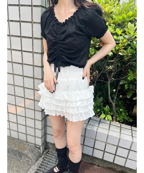 PHILLY(フィリー)の「【PHILLY】2WAYドロストトップス(Tシャツ/カットソー・レディース・ホワイト/ブラック・FREE)」の10枚目の写真