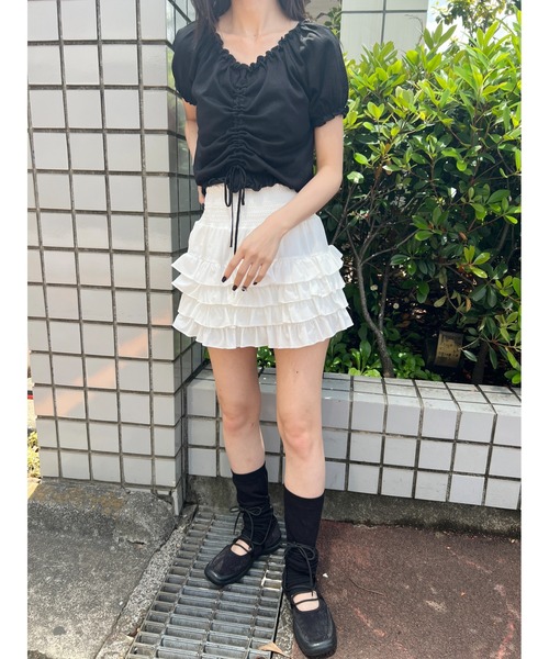 PHILLY(フィリー)の「【PHILLY】2WAYドロストトップス(Tシャツ/カットソー・レディース・ホワイト/ブラック・FREE)」の11枚目の写真