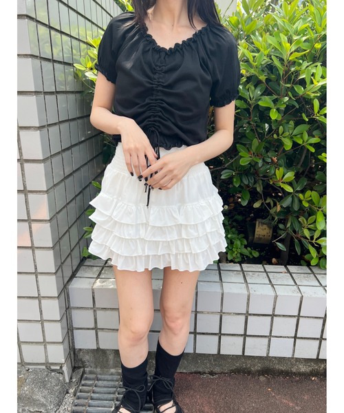 PHILLY(フィリー)の「【PHILLY】2WAYドロストトップス(Tシャツ/カットソー・レディース・ホワイト/ブラック・FREE)」の12枚目の写真