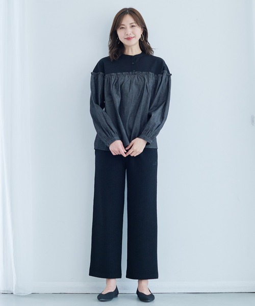 Arnold Palmer（アーノルドパーマー）の「フリル ヨークドッキング プルオーバー（シャツ/ブラウス・レディース・ブラック/アイボリー/ネイビー・L/M/S）」の14枚目の写真